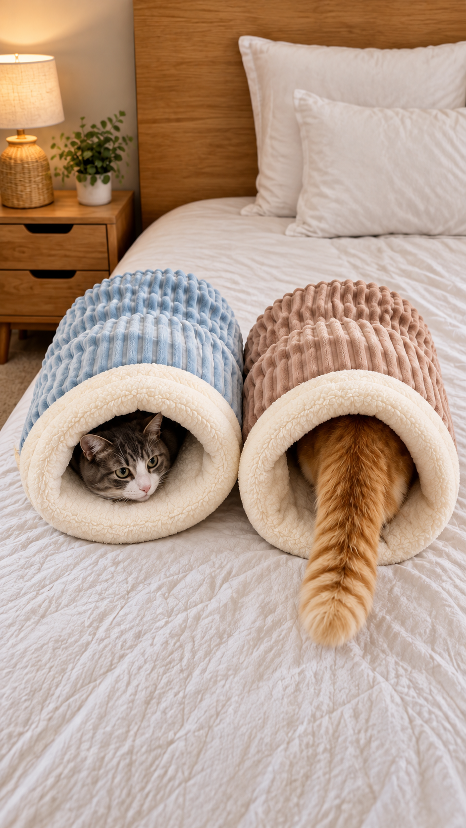 Two Wrap Nest cat beds side by side